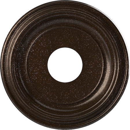 Ekena Millwork Traditional PVC Medallion (Canopies up to 7 1/2"), 13"OD x 3 1/2"ID x 1 1/4"P, Metallic Mystic Brown CMP13TRAMB